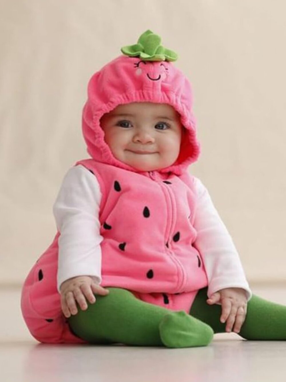 Carter's Adorable Baby Strawberry Hooded Halloween Costume Dress Up Size 24mon